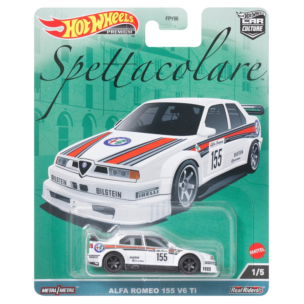 Hot Wheels Car Culture: Alfa Romeo 155 V6 Ti Modellauto im Maßstab 1:64 aus Druckguss
