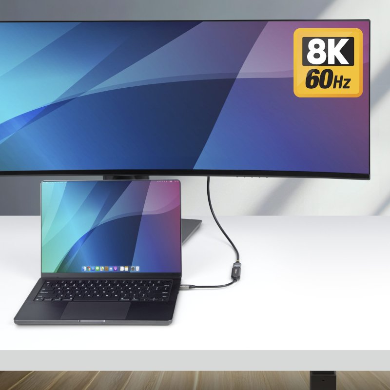 StarTech.com Adaptateur USB-C vers HDMI, 8K 60 Hz / 4K 120 Hz, Compatible Thunderbolt / USB4, Convertisseur USB C vers HDMI 2.1, HDR10+, Câble de 20 cm