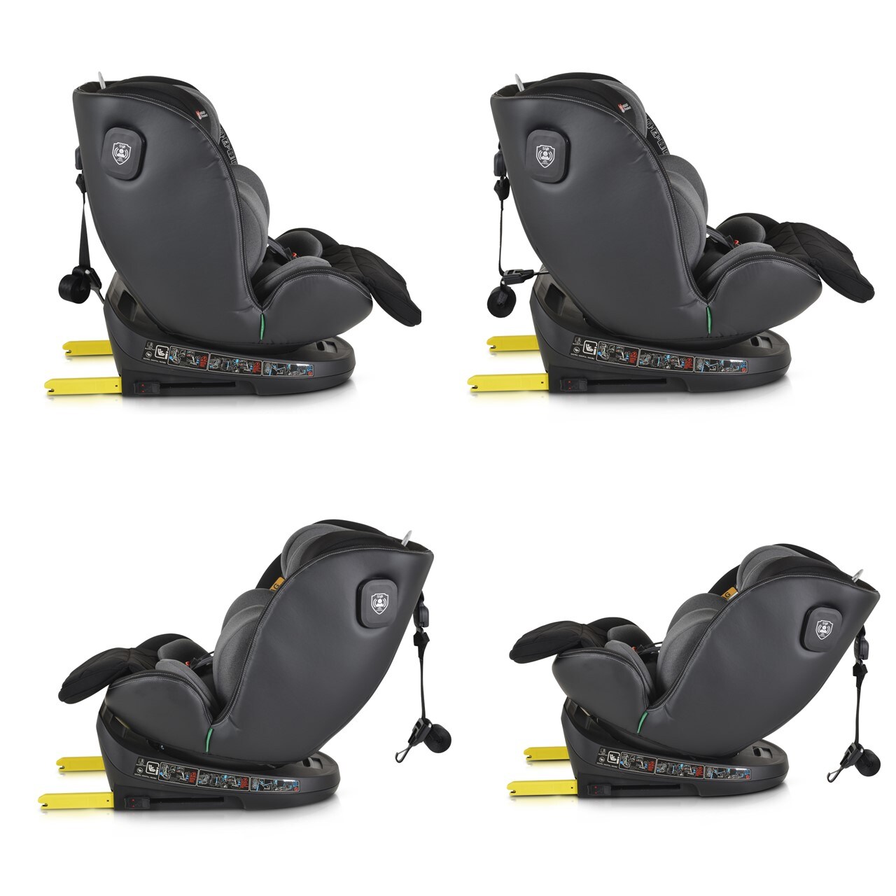 Cangaroo Kindersitz i-Size Castor (40-150cm) Gruppe 0/1/2/3 Isofix, Kopfschutz grau