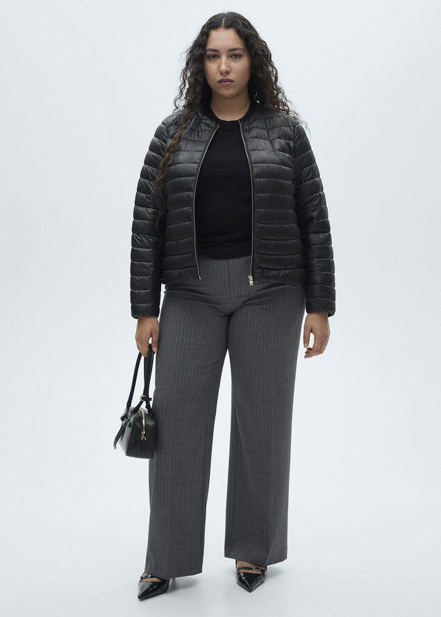 MANGO Pocket quilted jacket Black