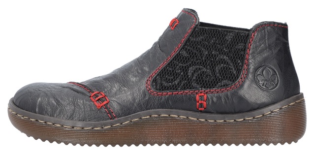 Rieker Chelseaboots  , Stiefelette, Boots, Schlupfschuh mit gemustertem Stretcheinsatz