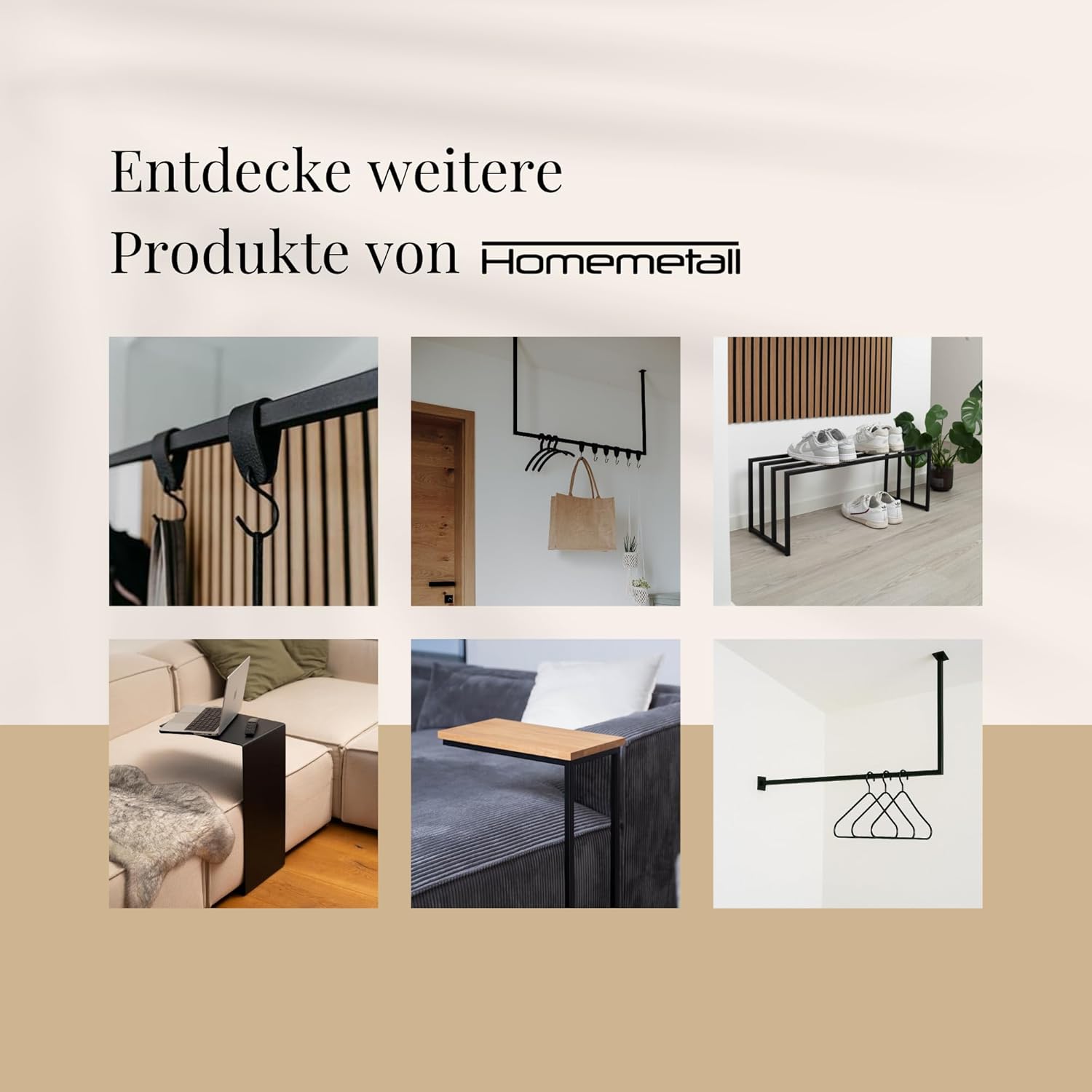 Beistelltisch C-Form aus Metall - pulverbeschichteter Couch Beistelltisch in Schwarz - Moderner Abstelltisch für Couch, Sofa, Sessel oder als Nachttisch - Höhe 48 cm