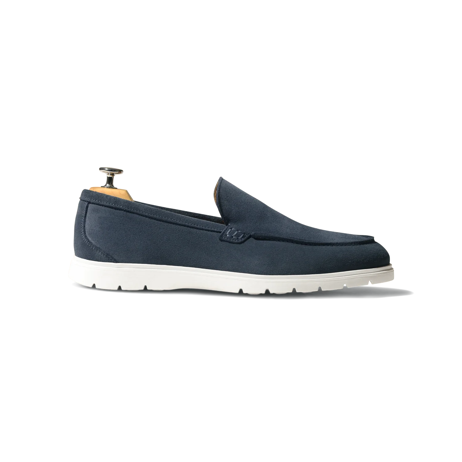 Moguy-Mocassin en veau velours bleu