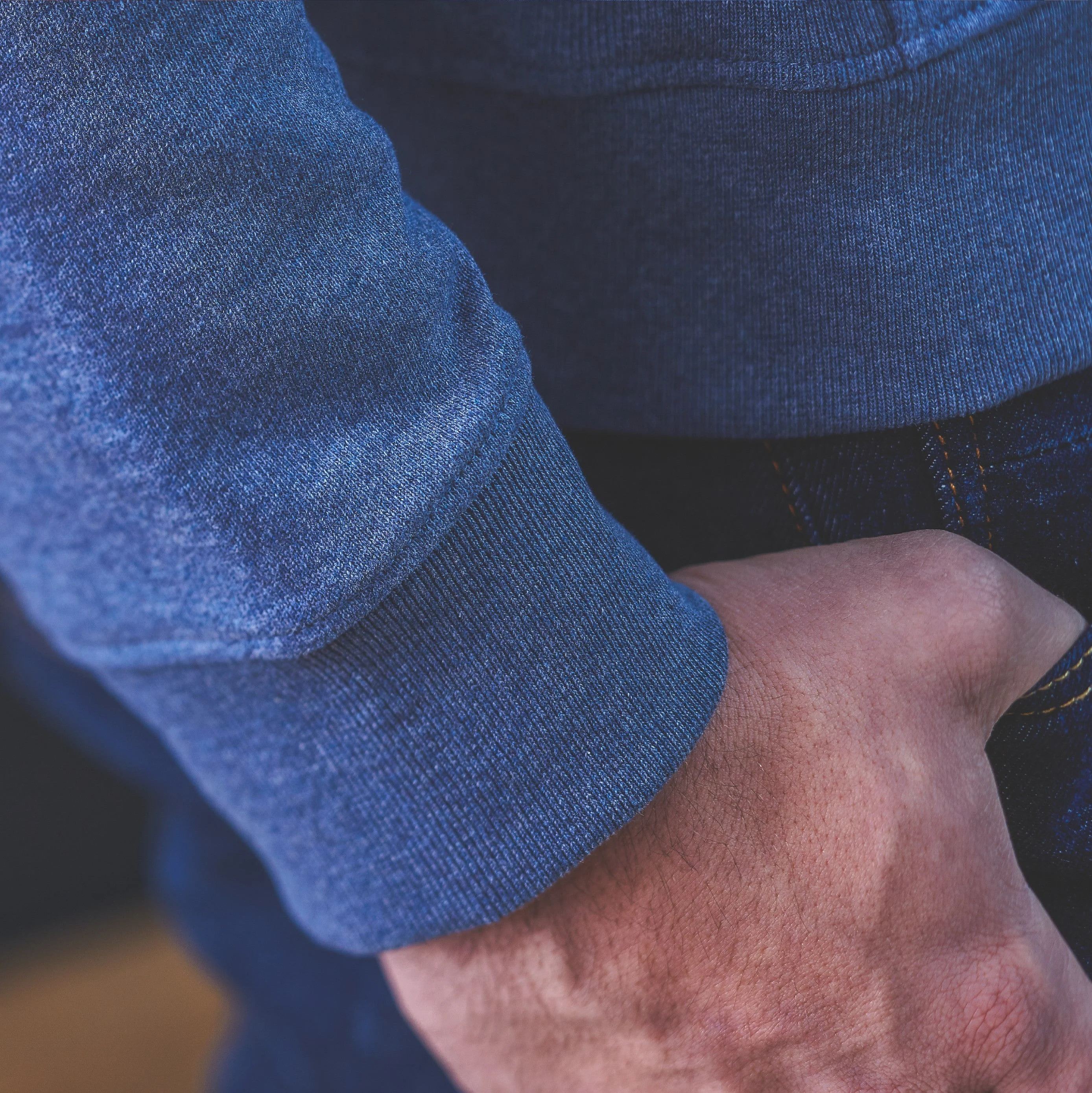 Sweatshirt casual en coton biologique | Bleu