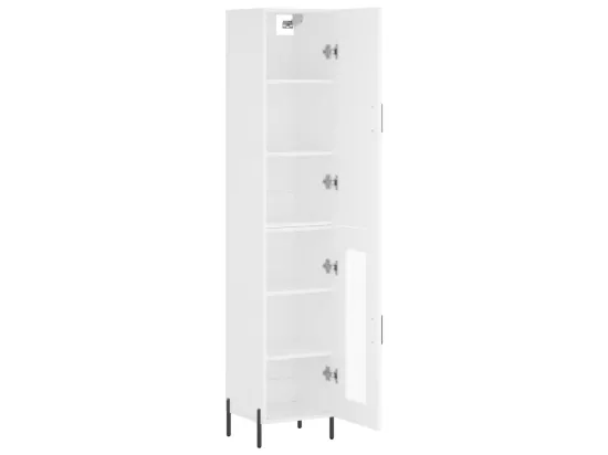 Vitrine Blanche 34,5x34x180 cm Bois d'ingénierie