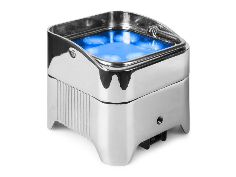 BeamZ Bodenstrahler BBP96SC Uplight Par Chrom Akkubetriebener LED-Bodenstrahler 6x 12W