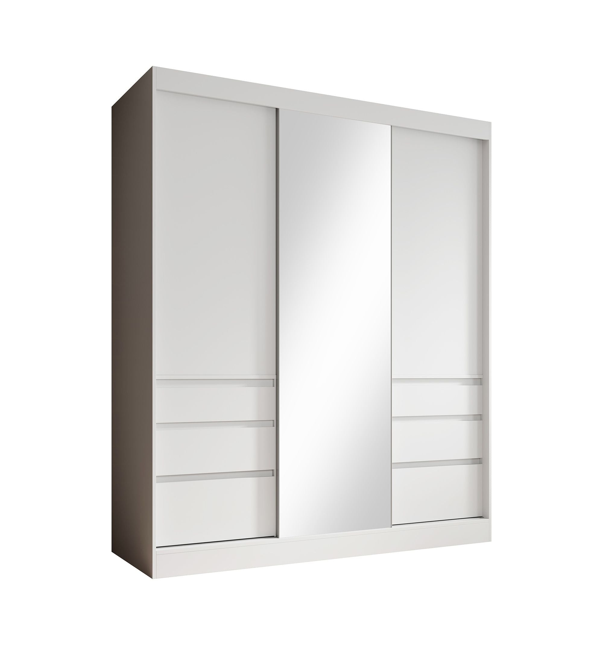 Henry - Kledingkast met schuifdeuren - Wit - 180x65x216 cm