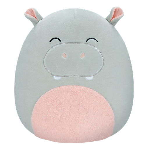 Squishmallows Harrison Flodhest Bamse, Grå