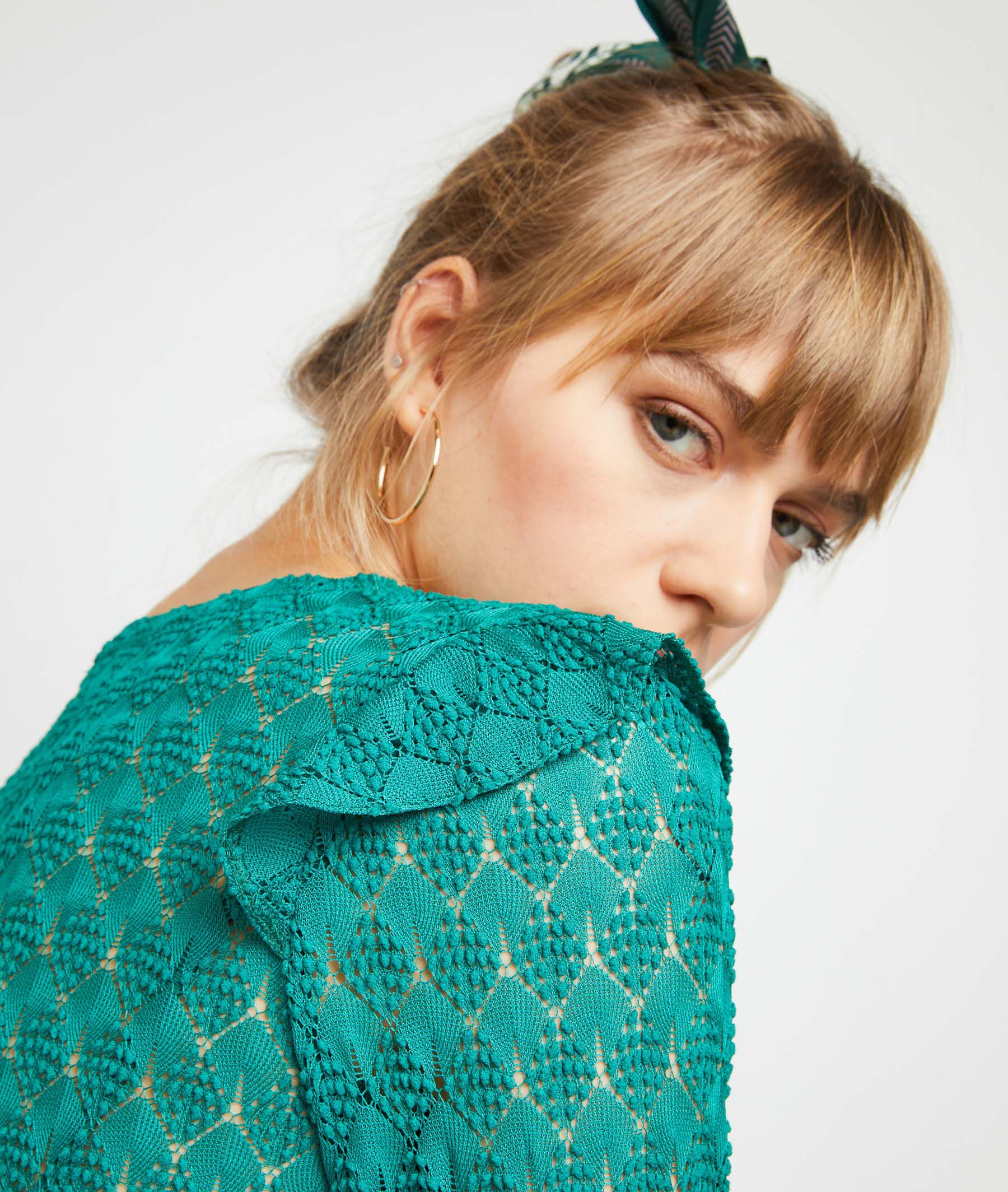 T-shirt en dentelle femme - VERT