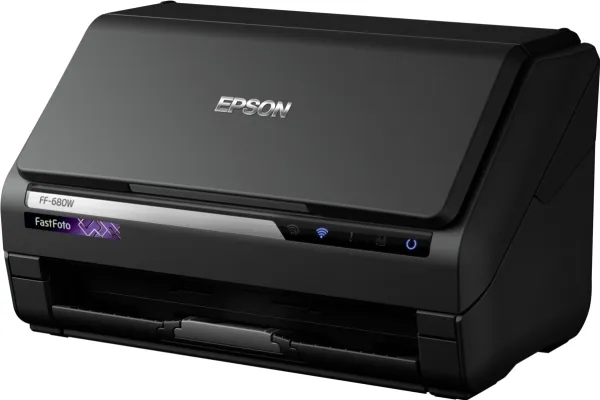 Epson FastFoto FF-680W - Dokumentscanner - Contact Image Sensor (CIS) - Duplex - A4 - 600 dpi x 600 dpi - op til 45 ppm (mono) / op til 45 ppm (farve) - ADF (100 ark) - USB 3.0, Wi-Fi(n)
