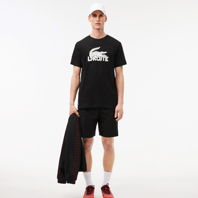 Tee-shirt Lacoste coton noir Crocodile Ultra Dry