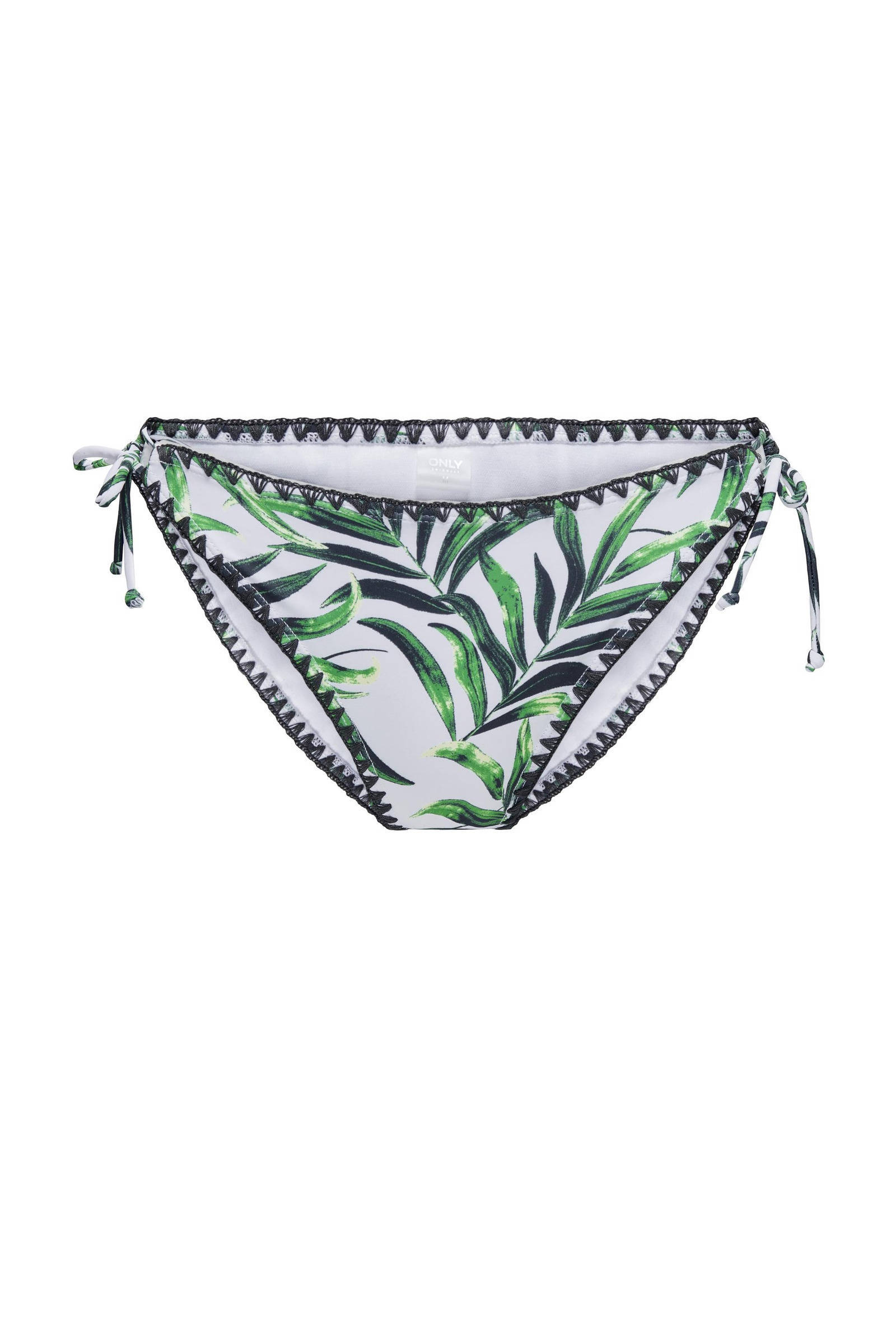ONLY strik bikinibroekje ONLTRICIA wit/groen
