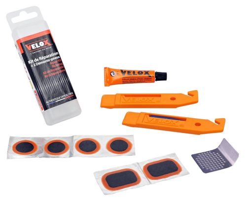NECESSAIRE KIT DE REPARATION TREKKING/VTT AVEC DEMONTE-PNEUS VEL.
