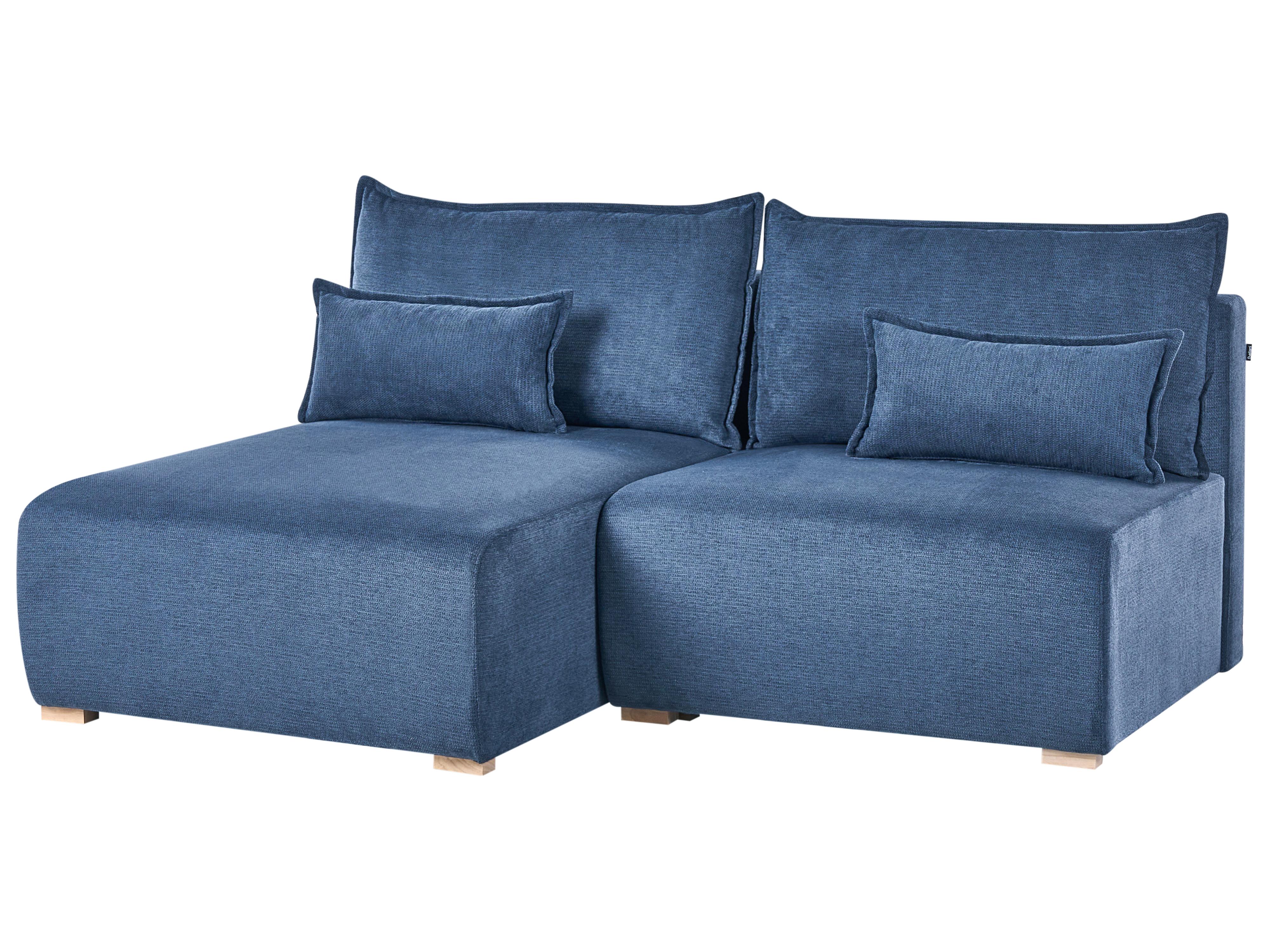 Modulaire hoekbank NERBO Stof Blauw rechtszijdig