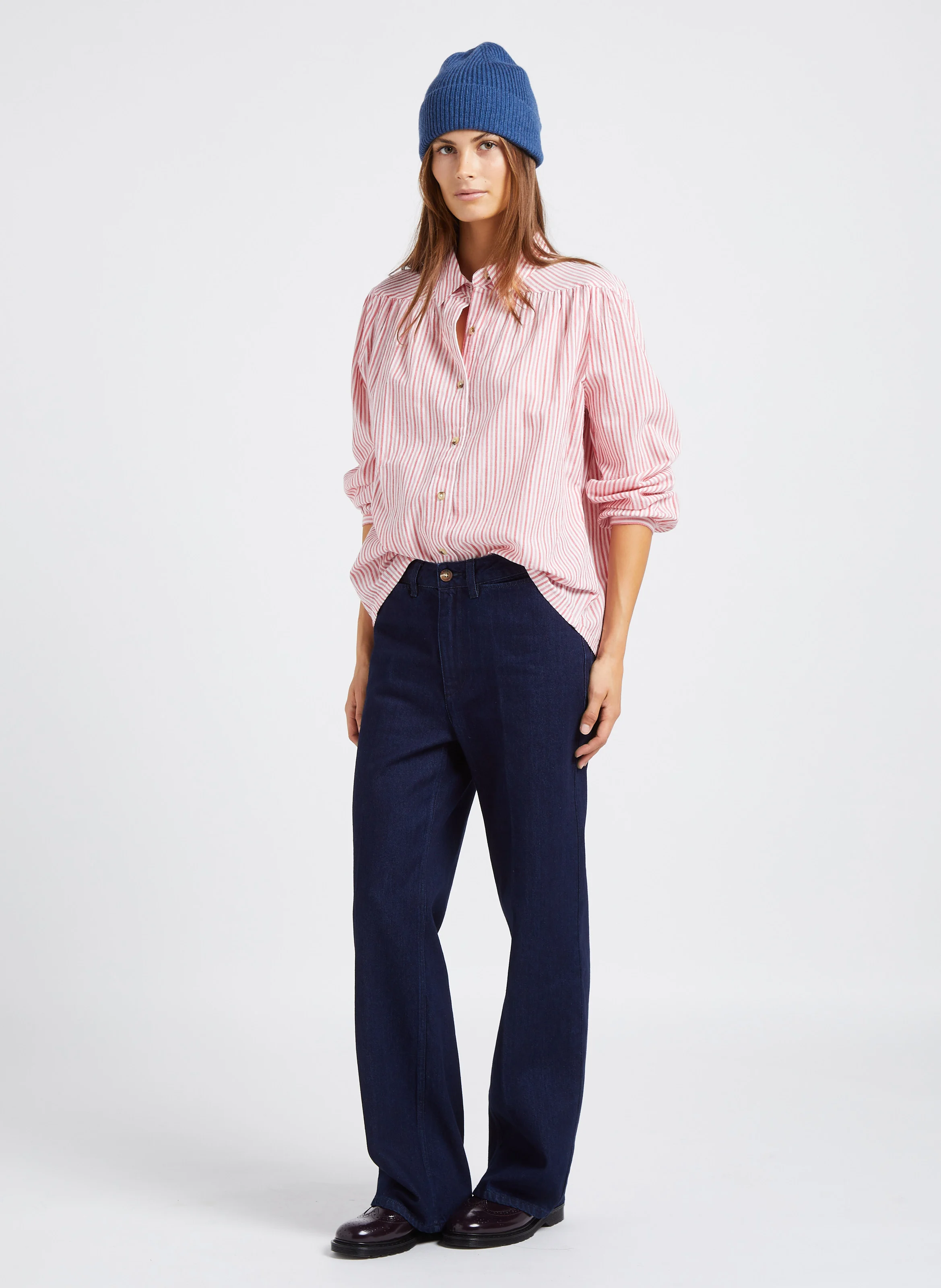 SWANN - Jean droit taille haute en coton | Bleu