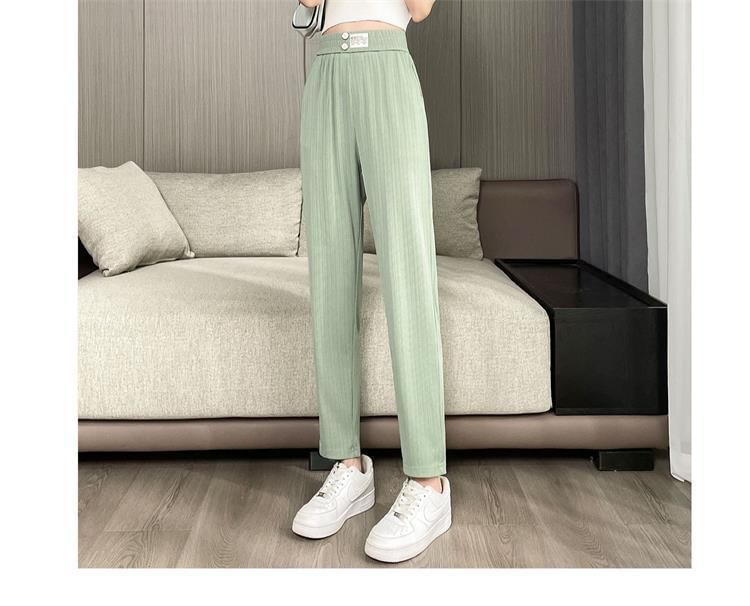Everose - Elastische taille applicatie taps toelopende broek