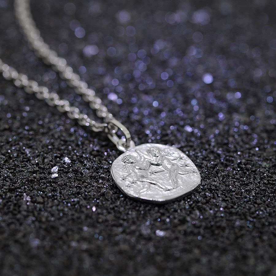 trendor Kinder Sternzeichen Zwilling Weißgold 333 Anhänger + Kette silver