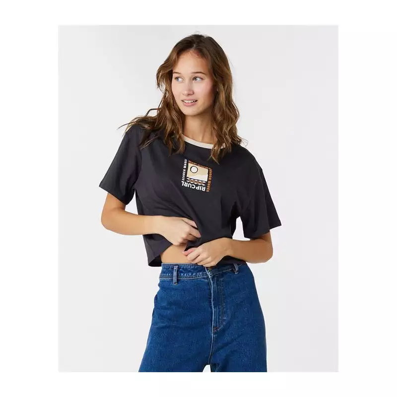 Teeshirt femme RIPCURL Color Block Crop Tee Phantom