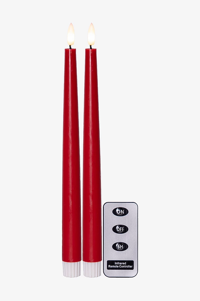 FLAMME SLIM batteridrevet lys 2-pakke 28 cm