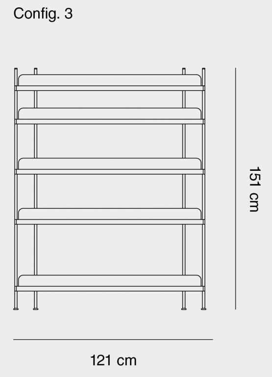 Muuto Compile 3 stellingkast grijs
