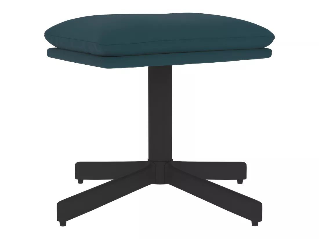 Chaise de relaxation avec tabouret Bleu Velours