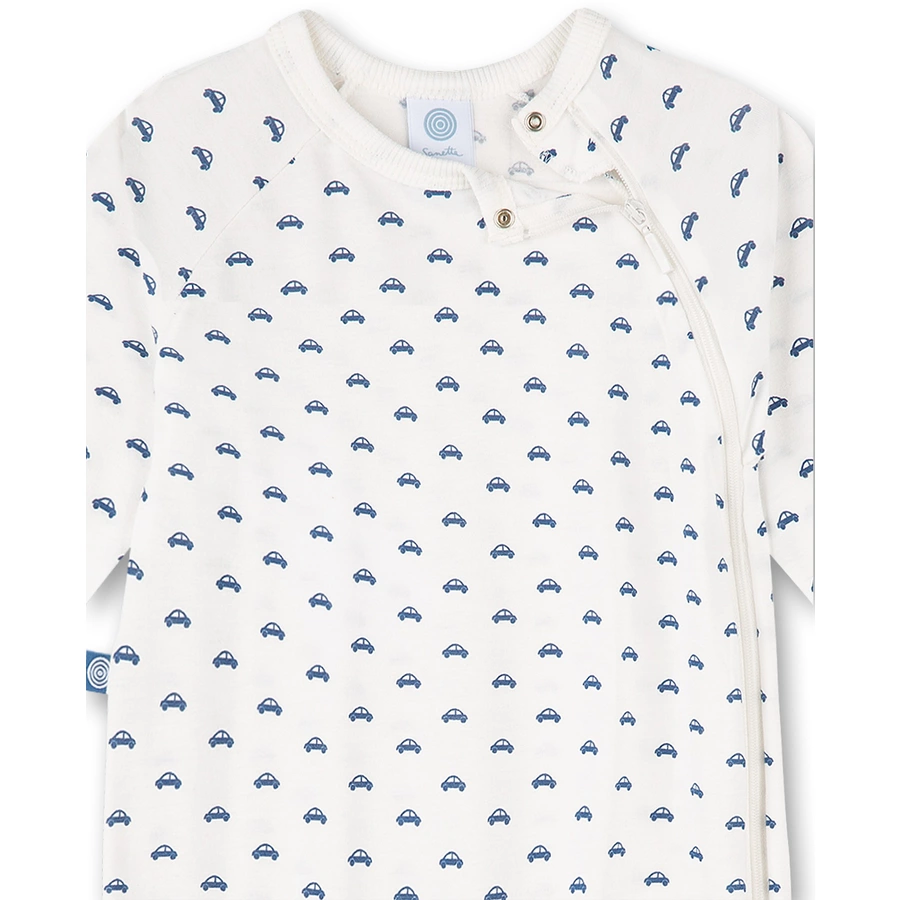 Sanetta Overall white pebble mit Autos
