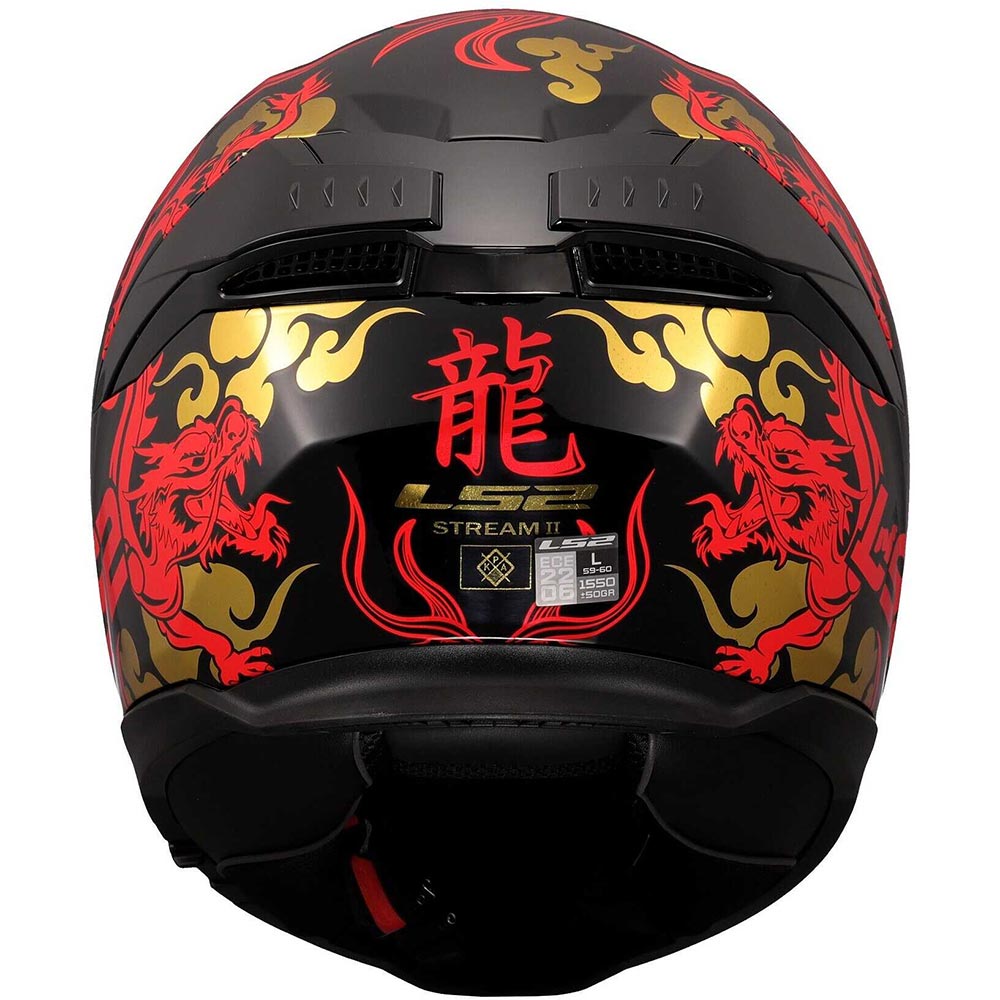 LS2 - Casque FF808 Stream II Drako Noir / Rouge / Or / Brillant