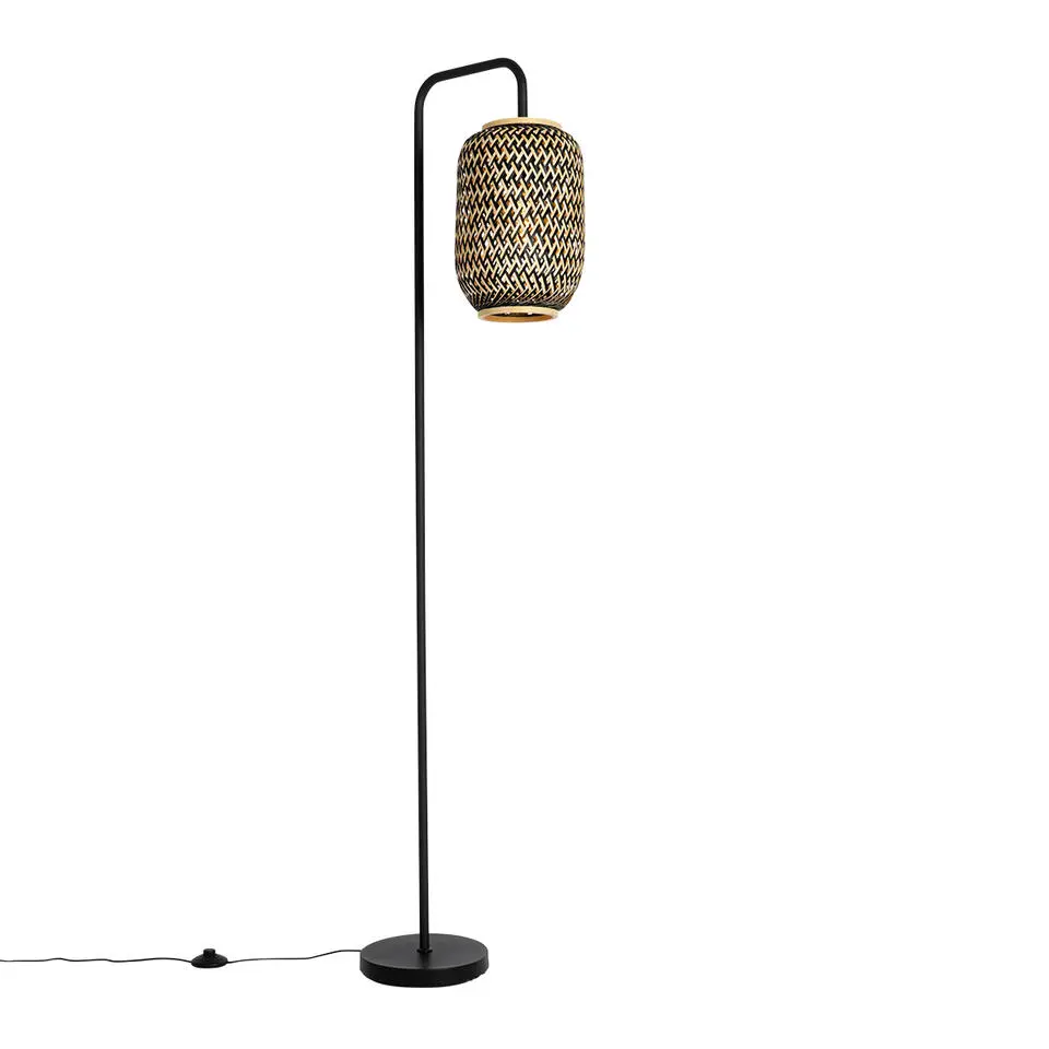 Qazqa vloerlampen yvonne zwart e27