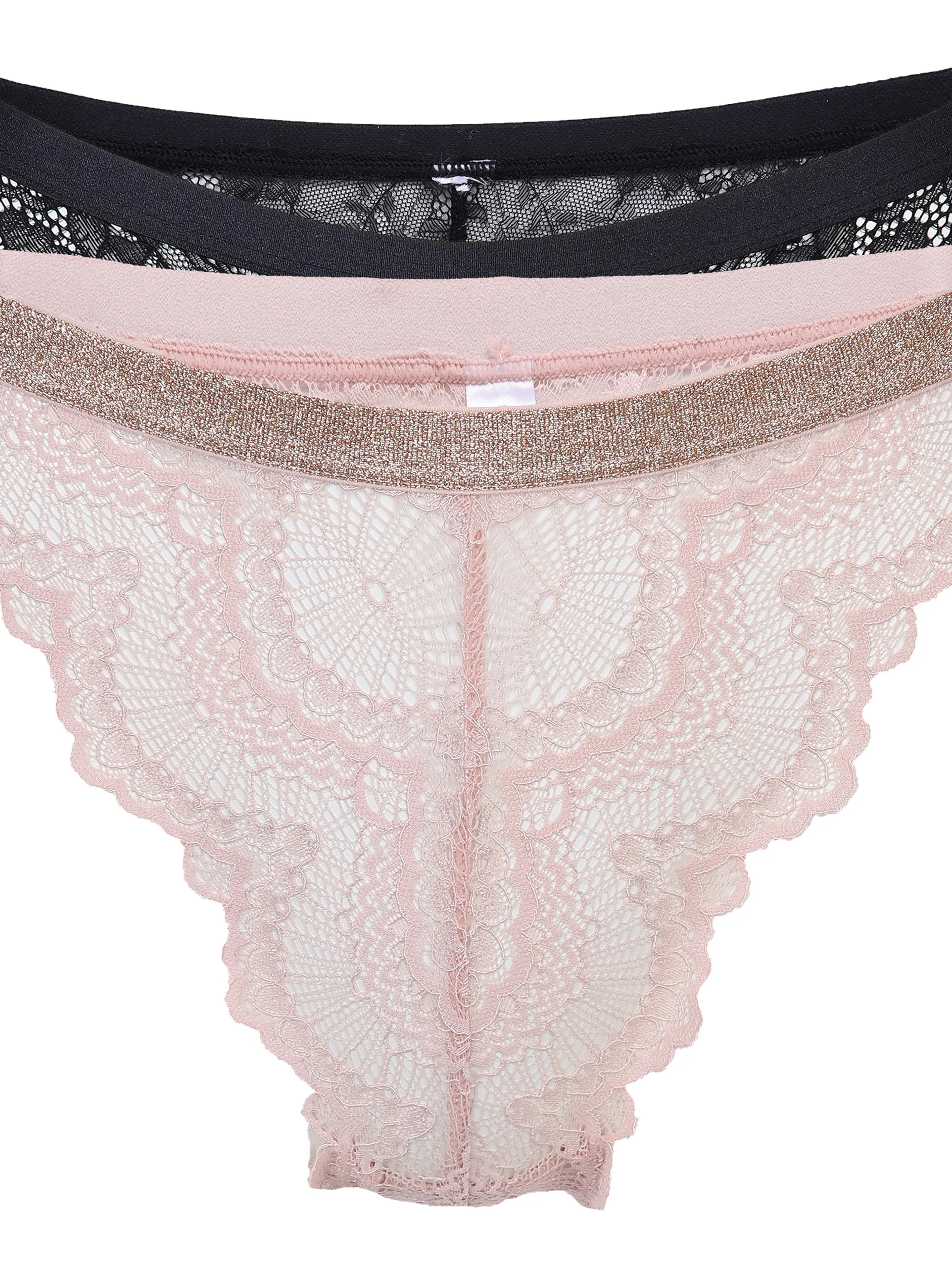 Damen Slip mit Spitze im 2er Pack