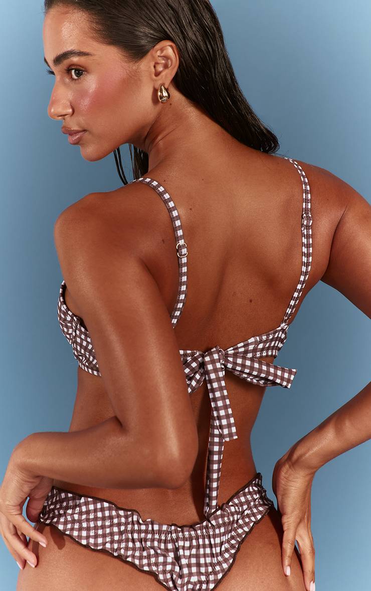 Chocolat Haut De Bikini À Armatures Vichy