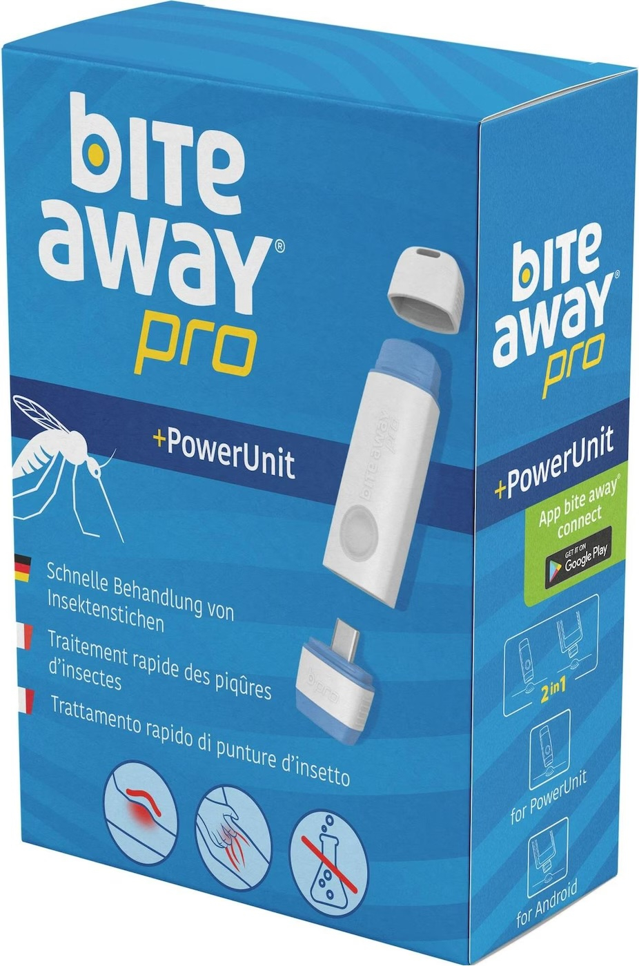 Pro mit Power Unit Wärmestift Insektenstichheiler Wiederaufladbar mit App Funktion für Android (97000004) - Weiss