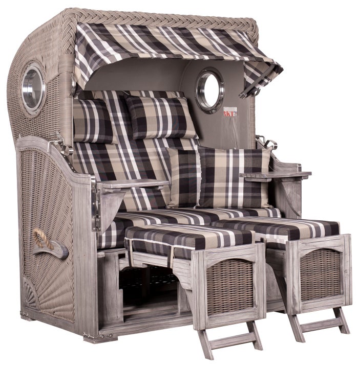Rantum strandstoel mahonie gewassen grijs PE koboo grijs design 583