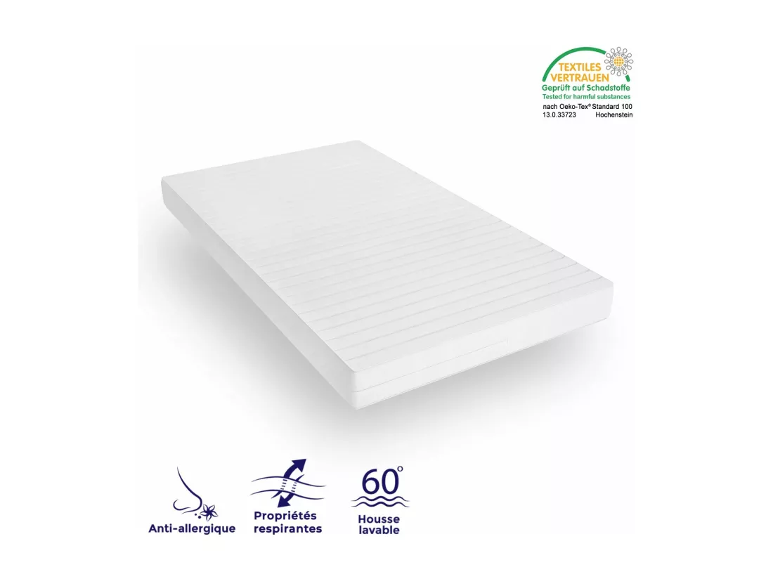 Matelas soutien ferme - Matelas 7 zones housse lavable - Matelas 180x200