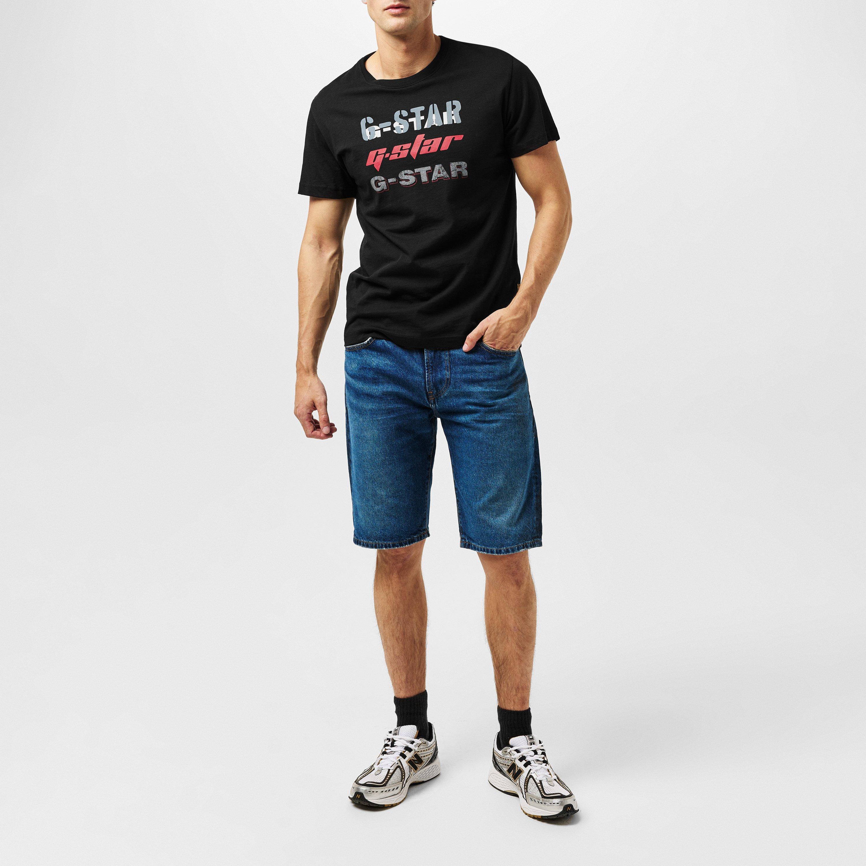 G Star Triple Logo Graphic T Shirt