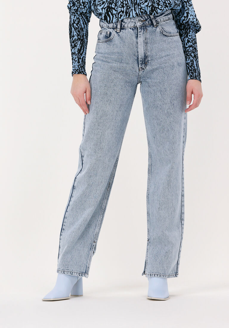 GESTUZ blauwe gestuz straight leg jeans tanergz hw 90's straight slit jeans