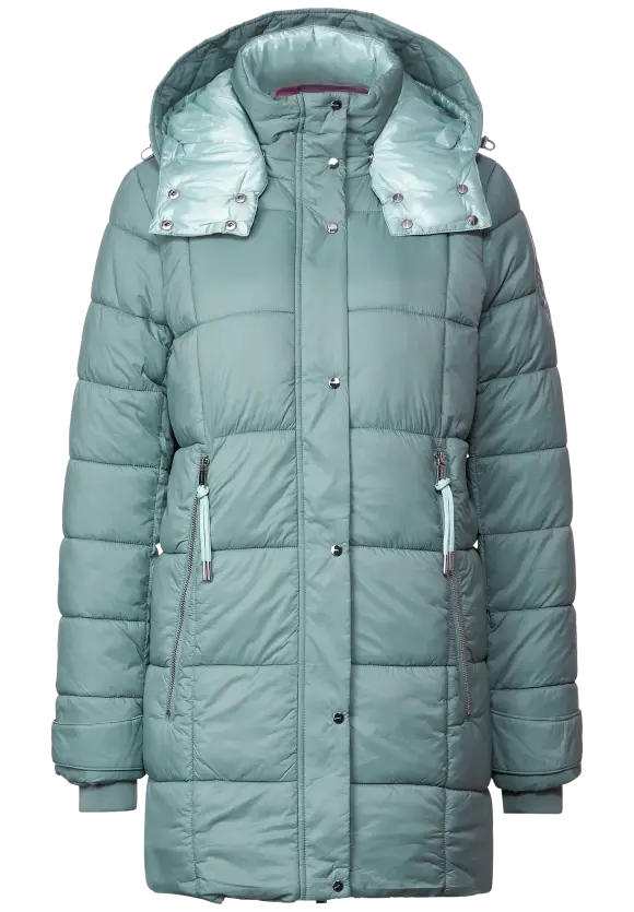 Wintermantel mit Kapuze - polar mint