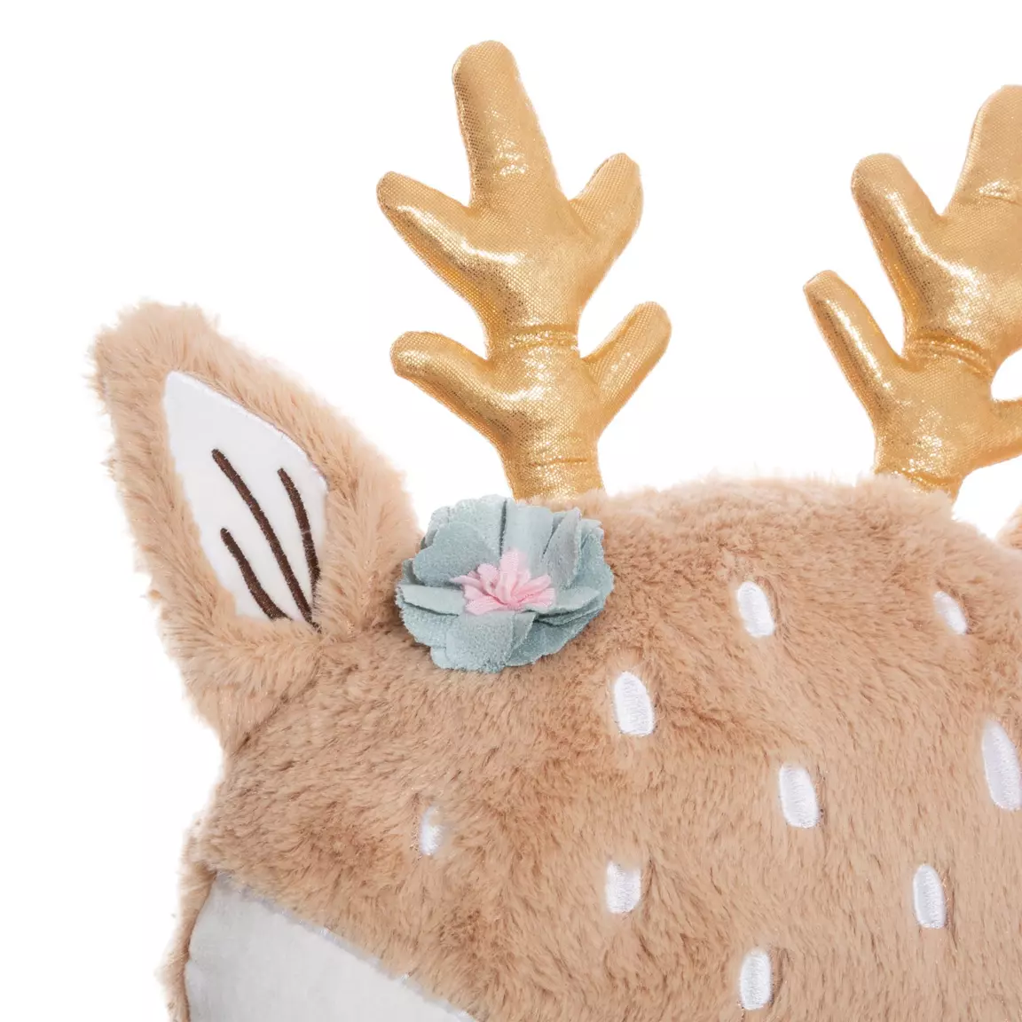 Coussin rond enfant (30 cm) Tête de Biche Taupe