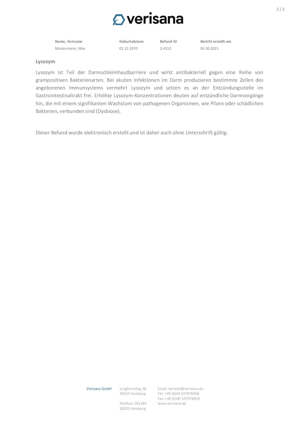 Verisana Calprotectin & Lysozym Entzündungstest