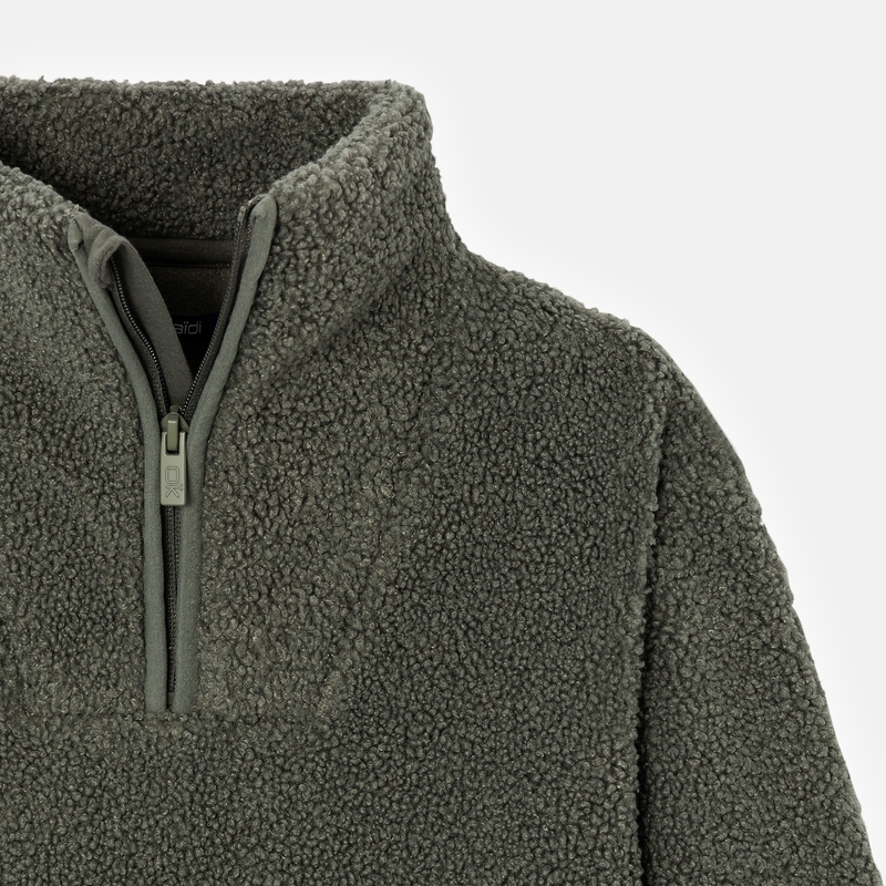Sweat en polaire sherpa vert garçon