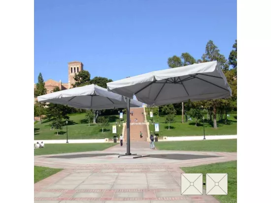 Parasol de jardin à double bras 3x3 en aluminium Blué