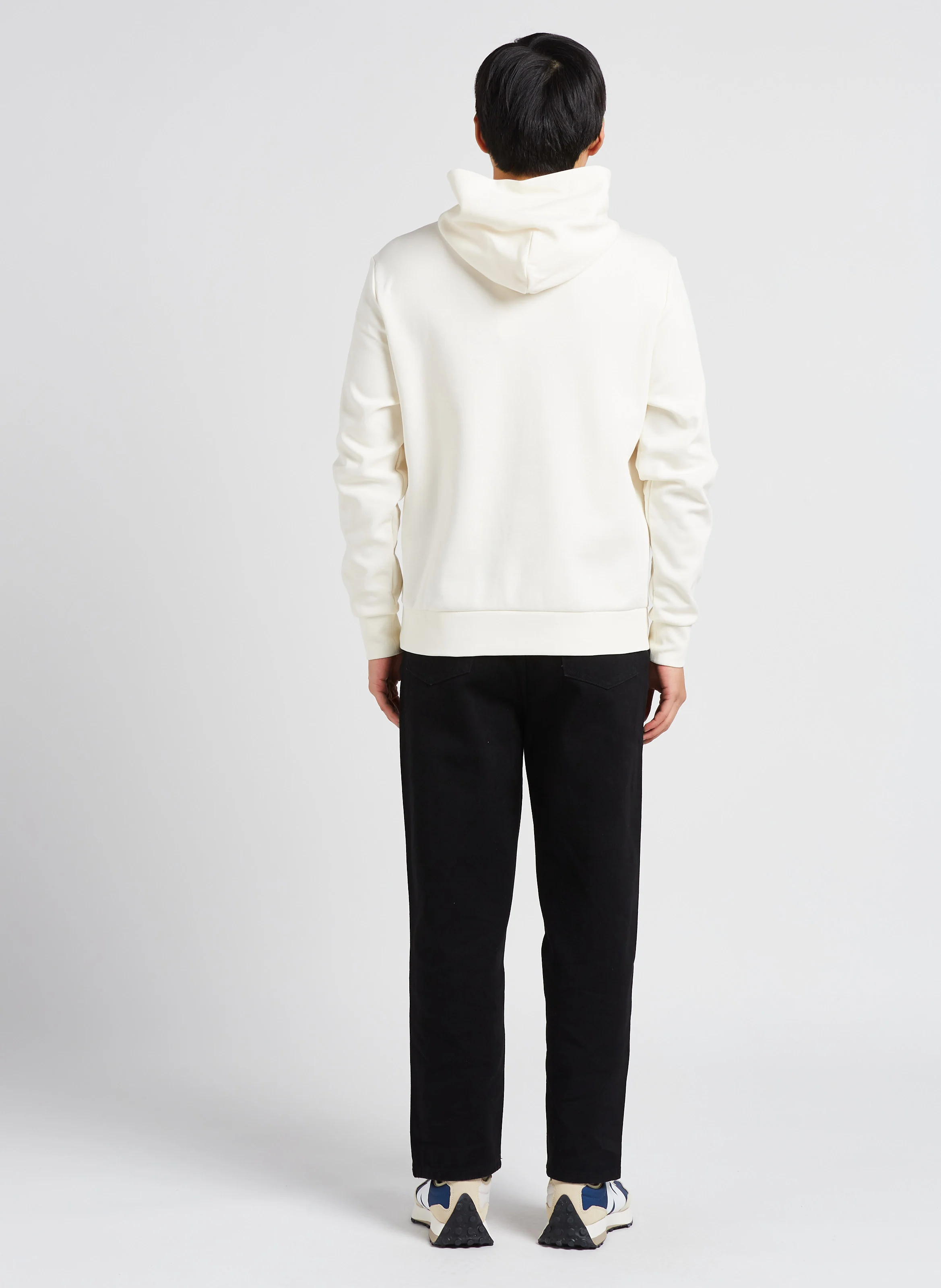 Sweat à capuche sérigraphié logo en coton mélangé| Blanc