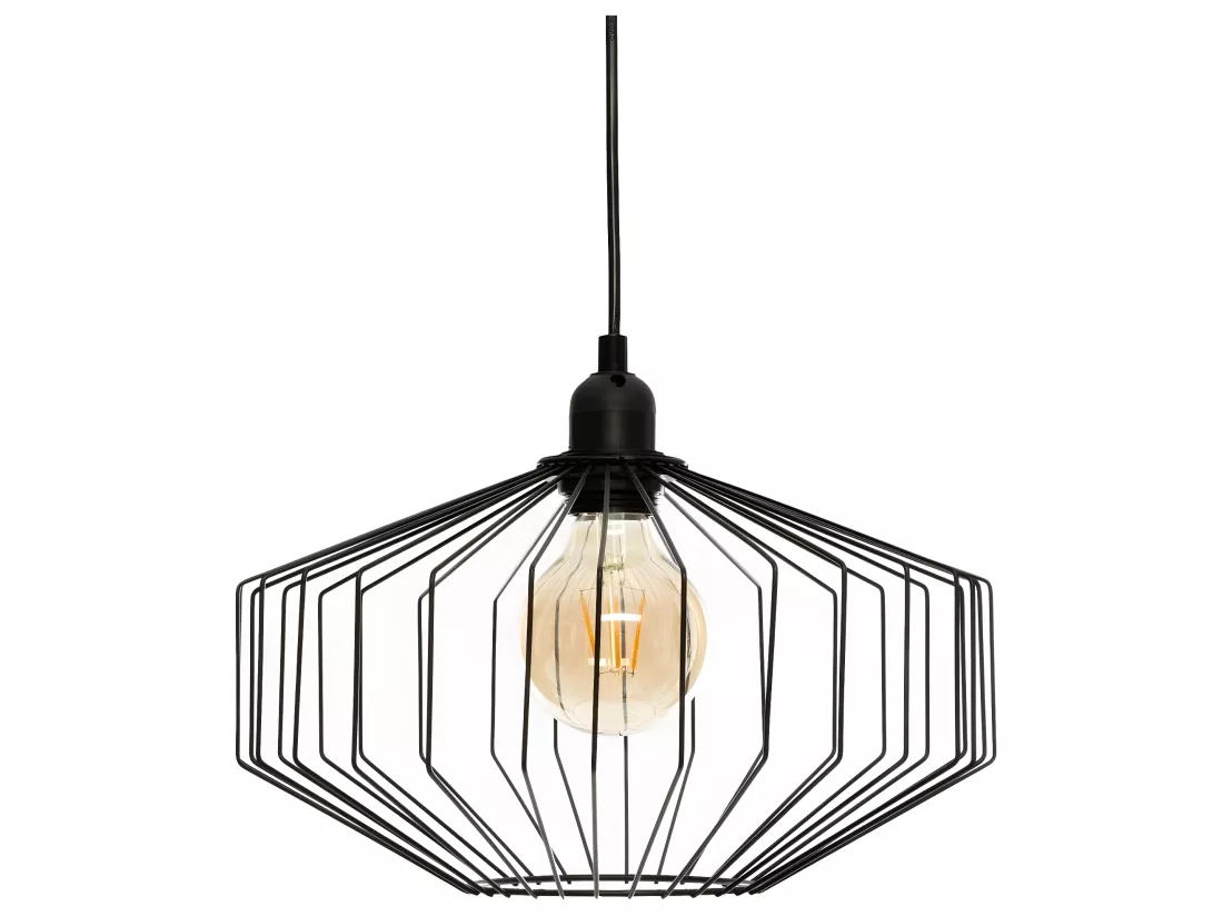 Luminaire Suspension en Métal filaire Noir D 30.5 cm