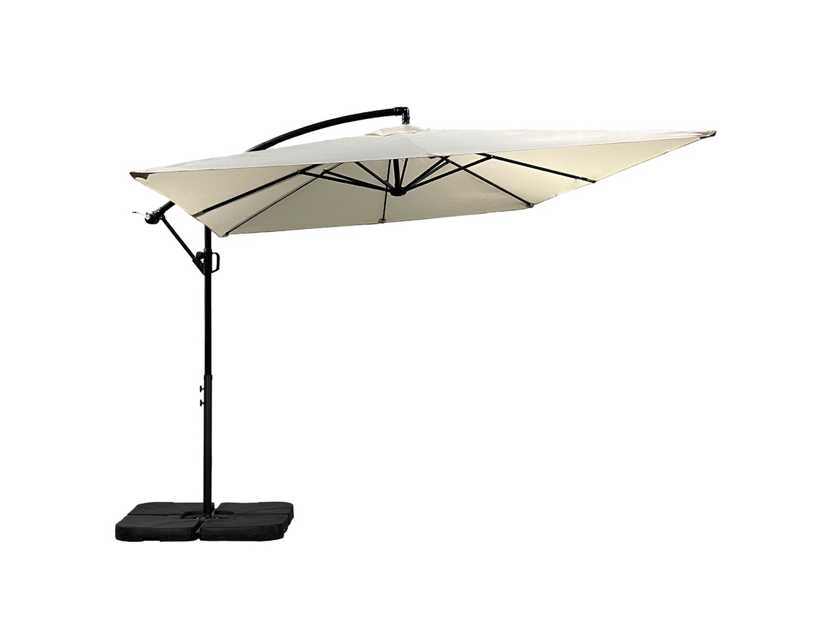 Buitenkado actie 2.5x2.5m staal zweefparasol - beige