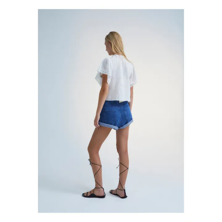 the new society Short Jean Woodland - Collection Femme | Bleu