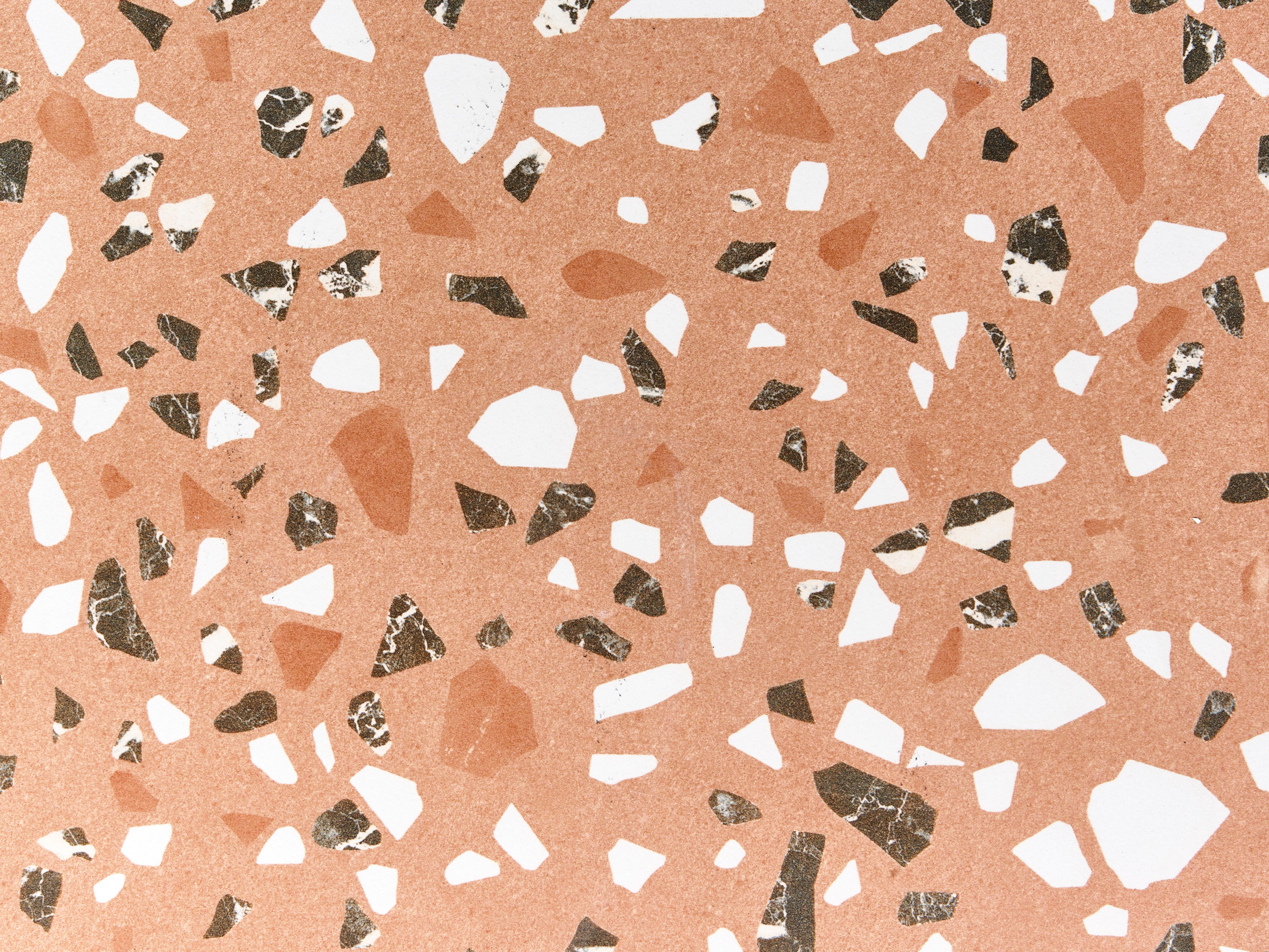 Bistrotafel ADRANO 60 cm 60 cm Terrazzo-effect Metaal Zwart