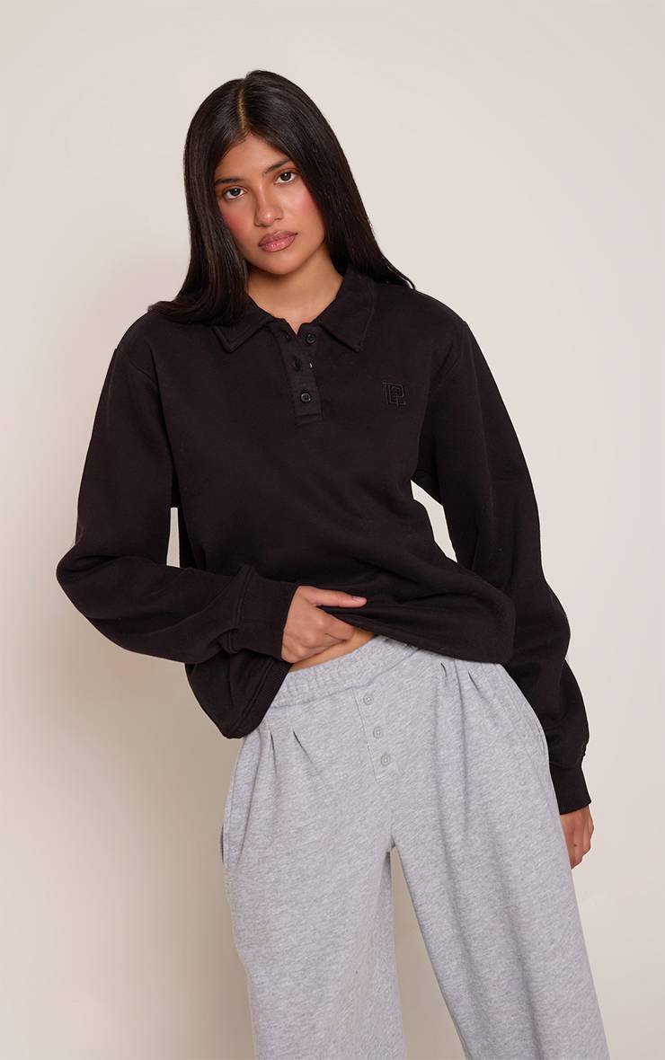 Noir Sweat-shirt Polo