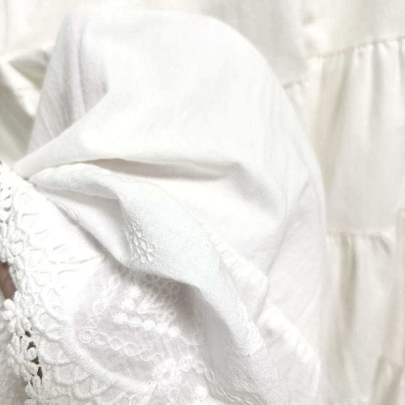 Santeh - Hoge taille effen kanten midi-lijn rok