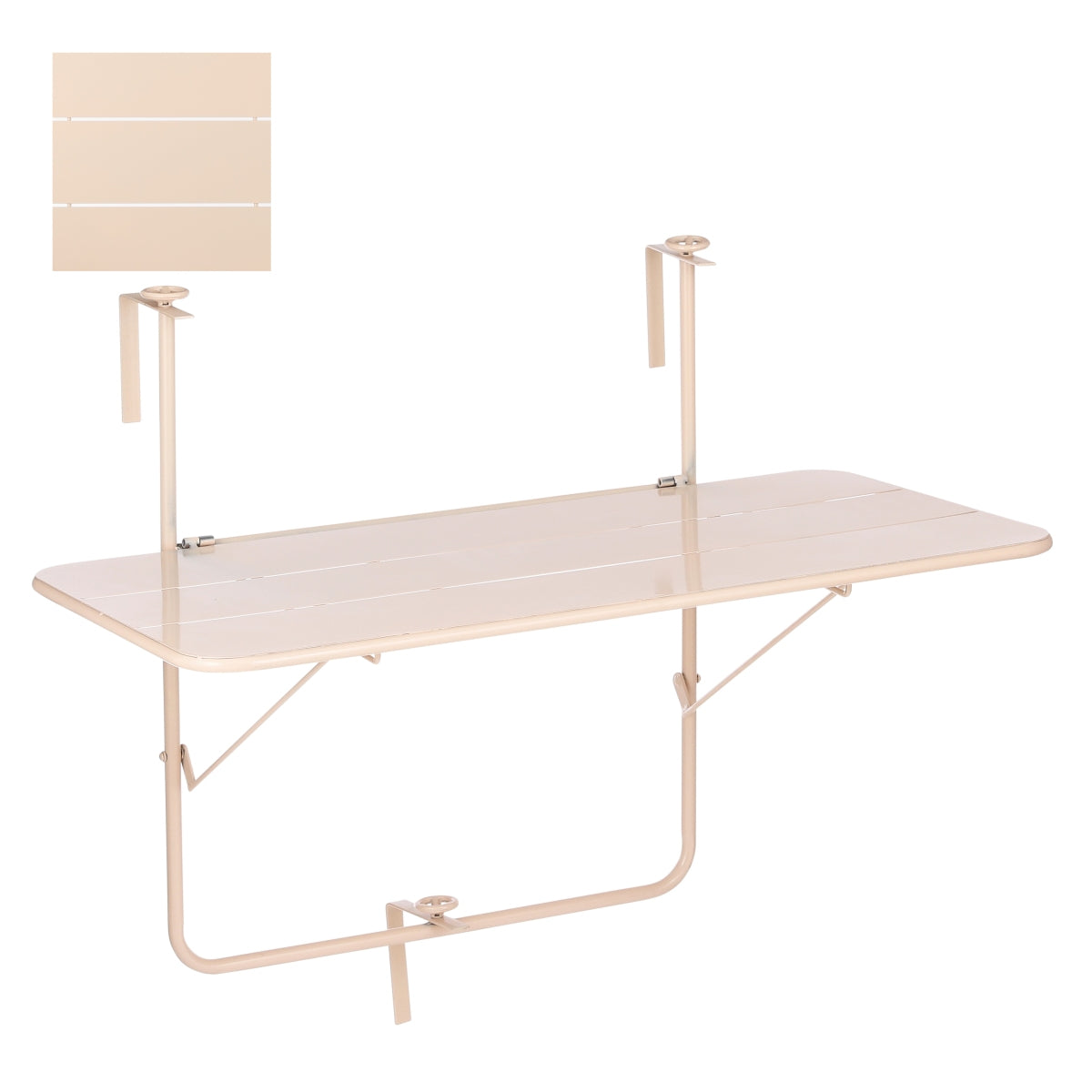 Mica decorations table de jardin balkon - 88x51.5x67 cm - le fer - rose