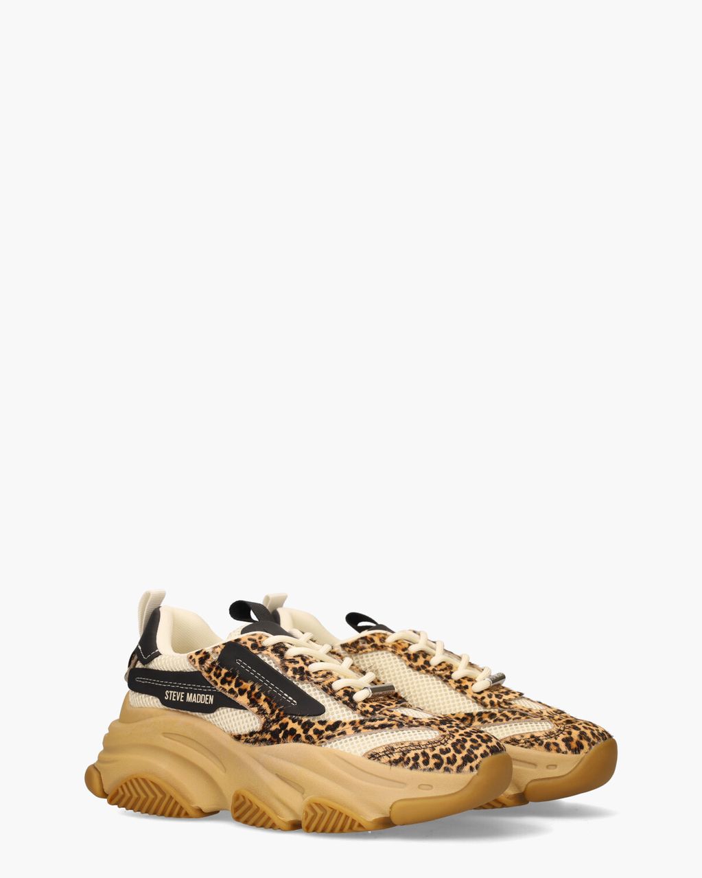 Steve Madden Possession-E Off-White/Bruin/Zwart Damessneakers