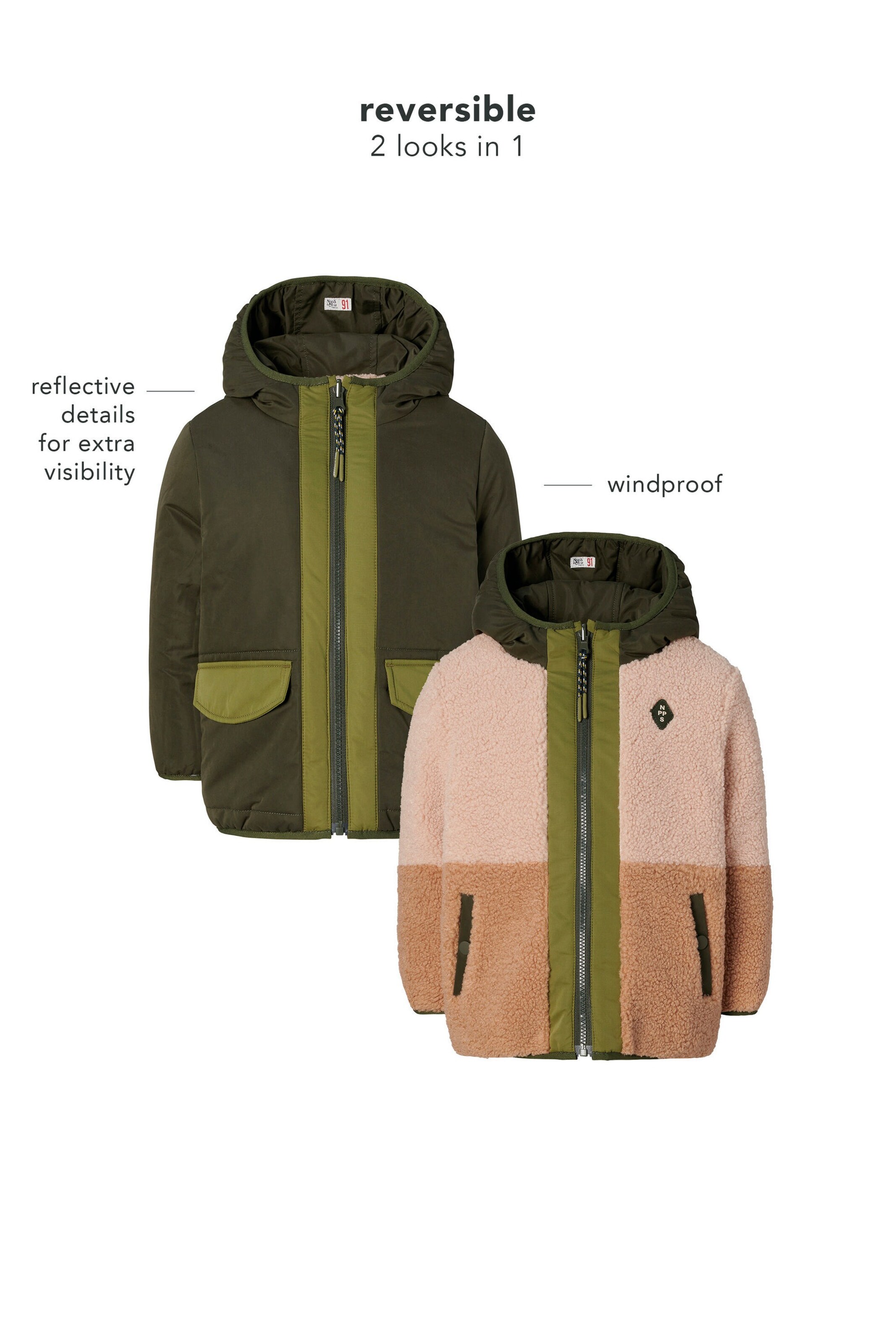 NOPPIES KIDS Winter jacke Hoyos - Reversible Forest Night
